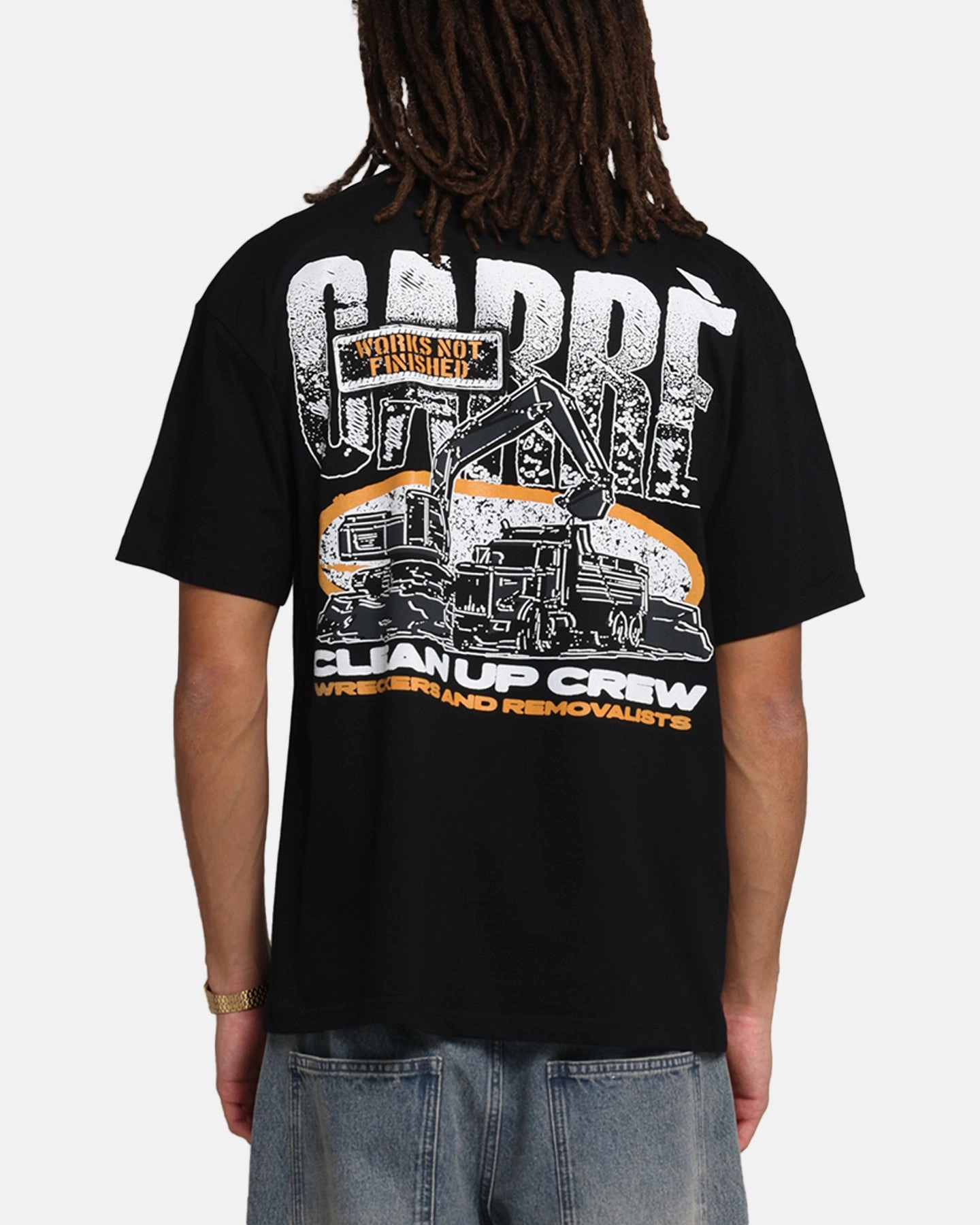 Carre Clean Up Crew T-Shirt Black Ribbed Collar Trim Odor Control Finish