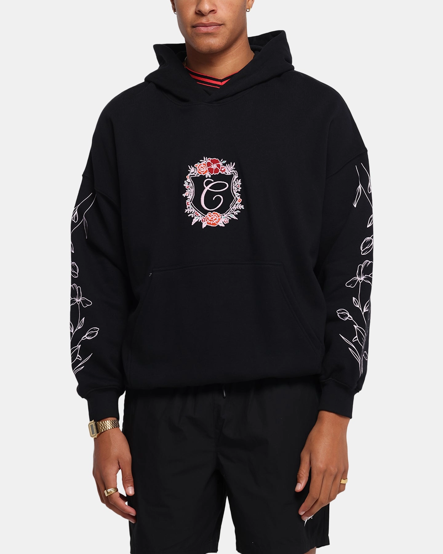 Service - oriented Non Chafing Flatlock Seams Carre Club Flora CLS Hoodie Black