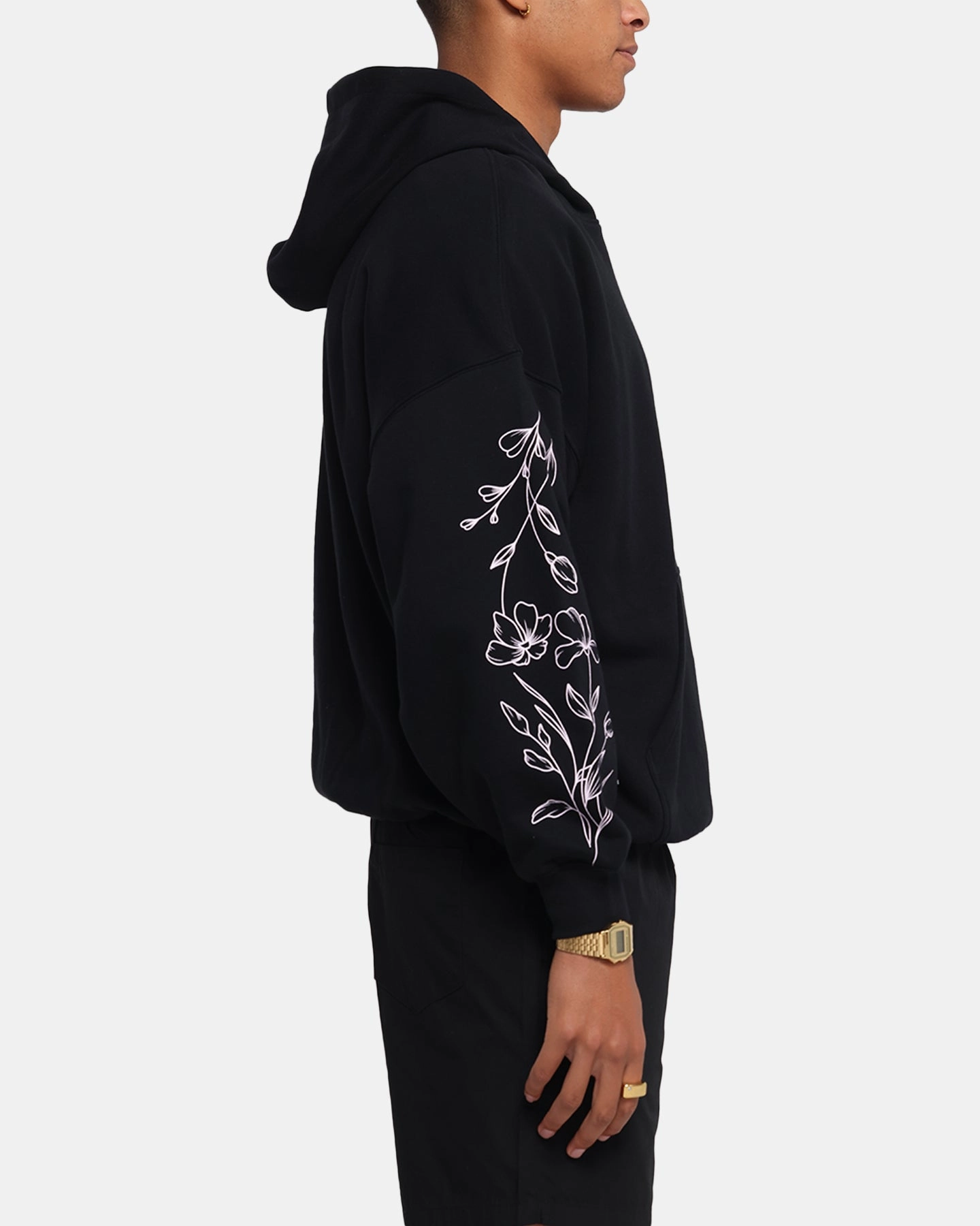 Minimalist Styling Carre Club Flora CLS Hoodie Black