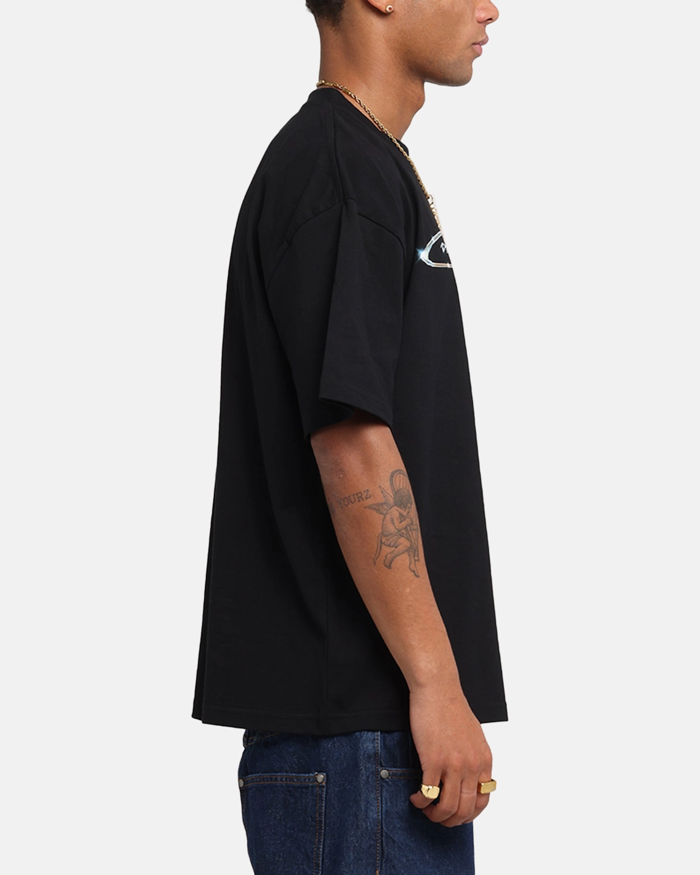 FadeResistantPrint Carre Cold Shine T-Shirt Black