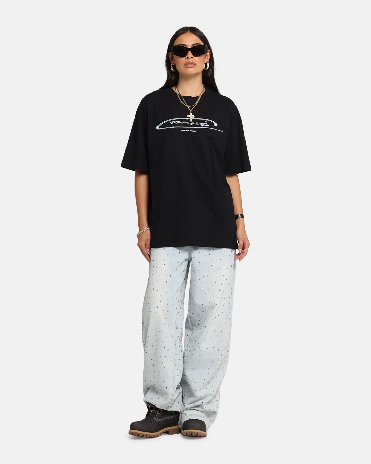 Comfortable And Versatile Carre Cold Shine T-Shirt Black