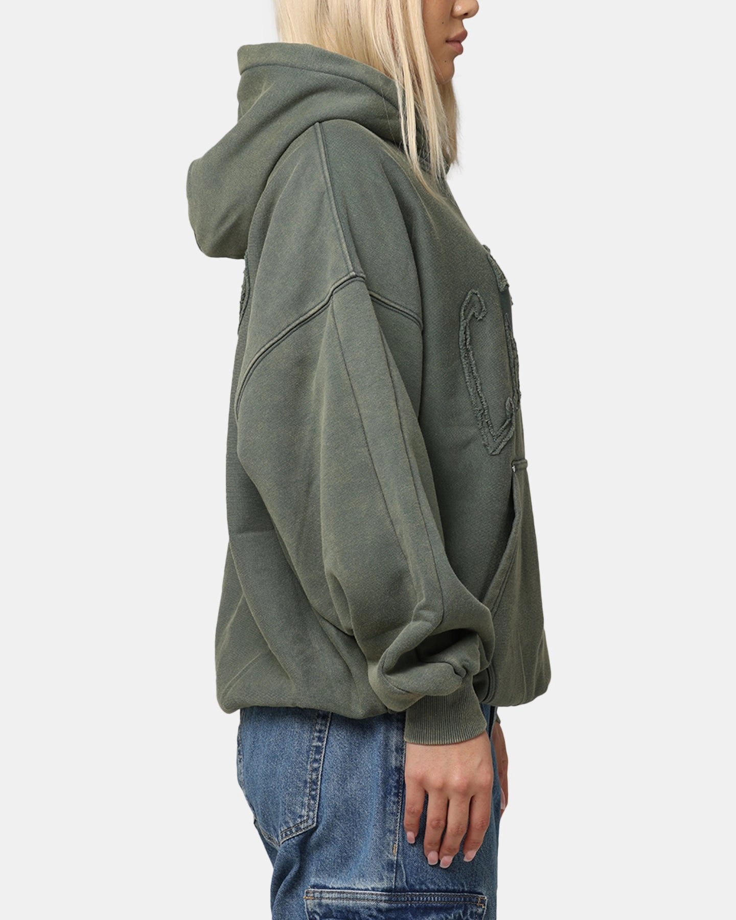 Ergonomic Tailoring Carre Con-Star Hoodie Rinsed Moss Green