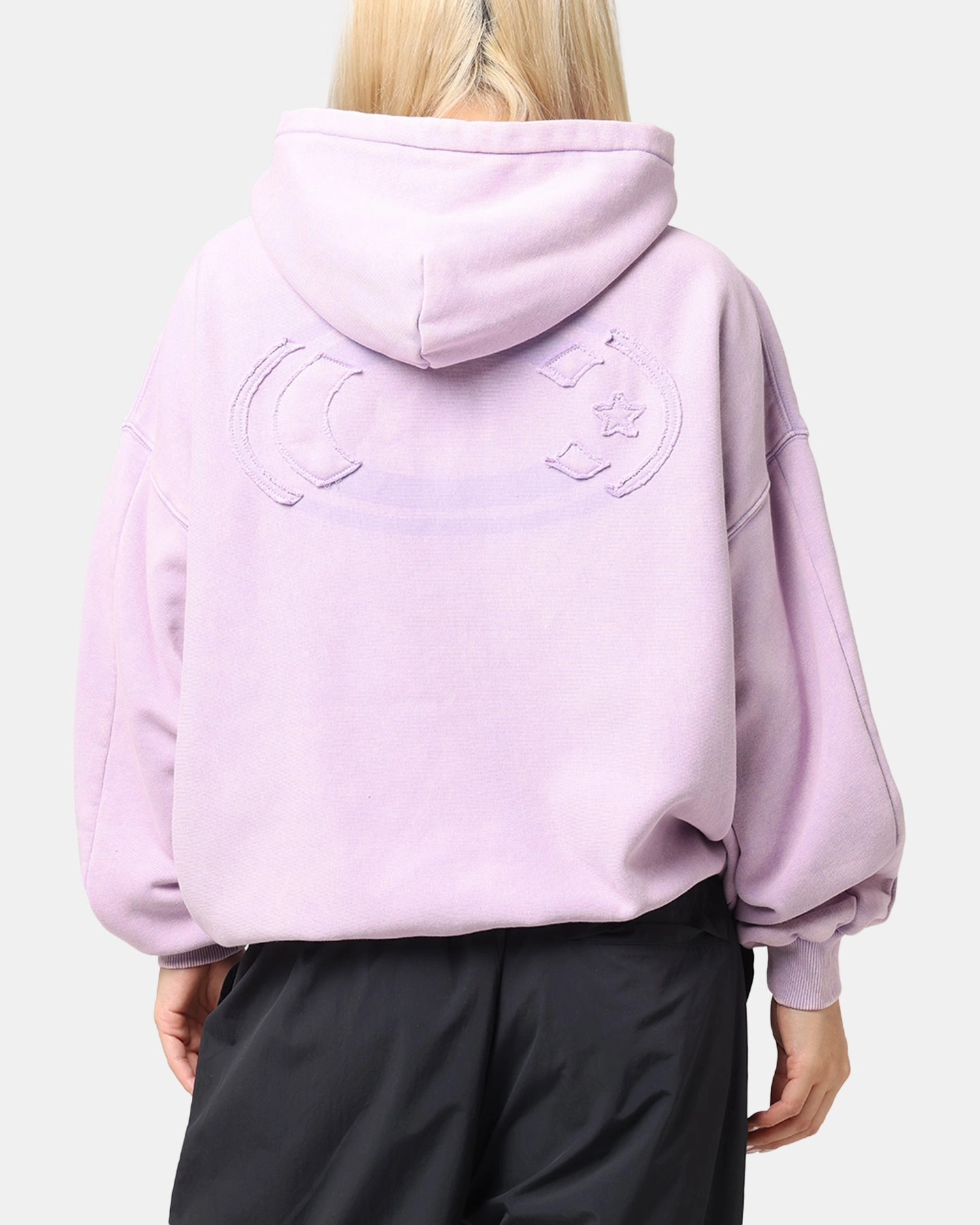 Carre Con-Star Hoodie Washed Purple Articulated Sleeve Cut Cravat