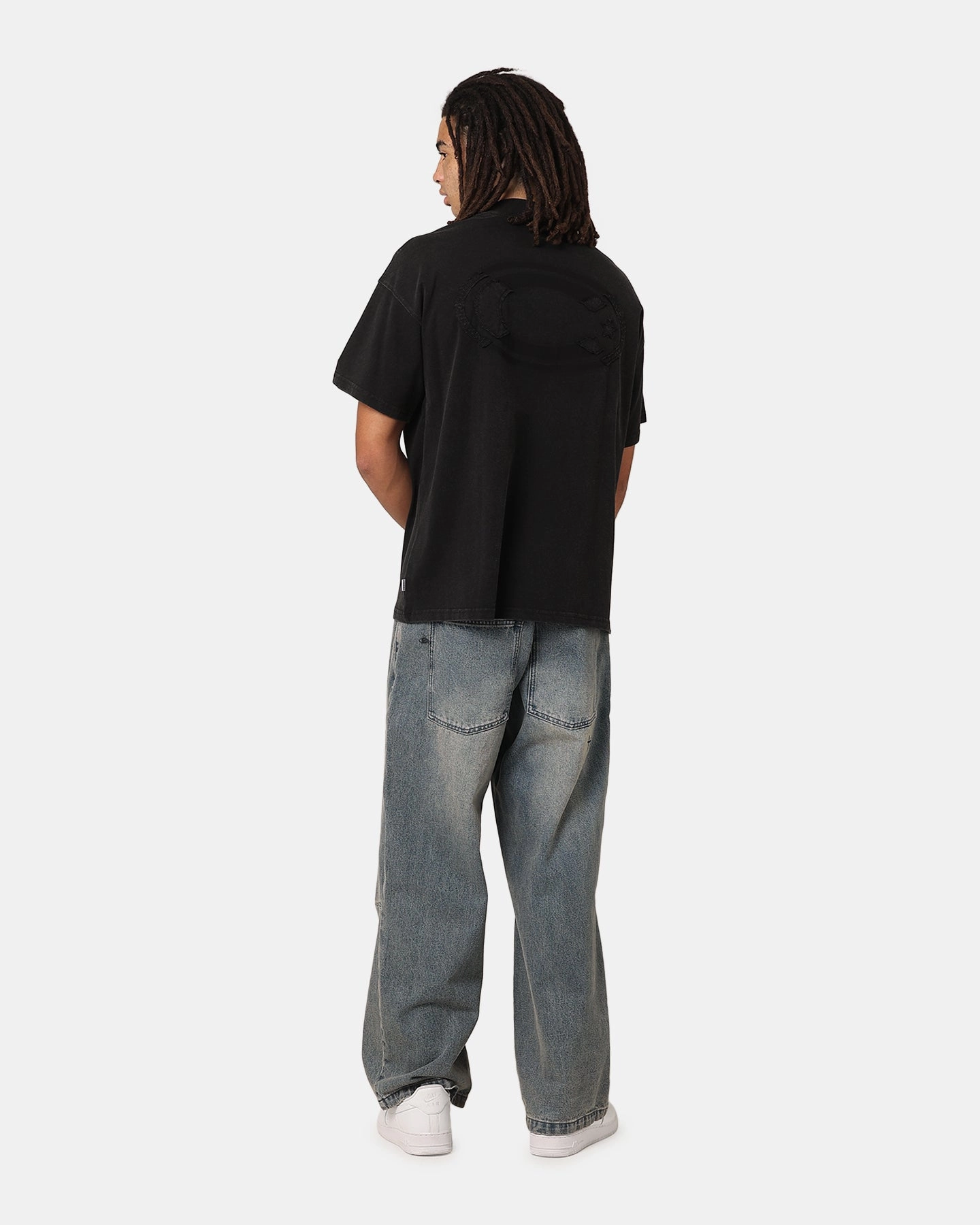 Seamless Edging Carre Con-Star Oversized T-Shirt Washed Black