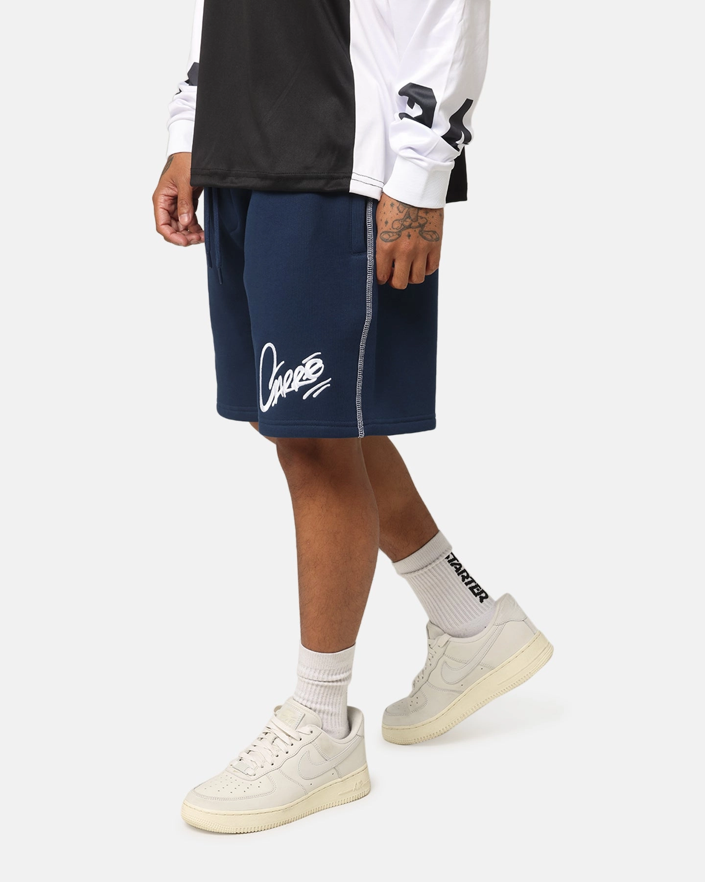 UV resistant Water - repellent Carre Corrupt Sweat Shorts Navy