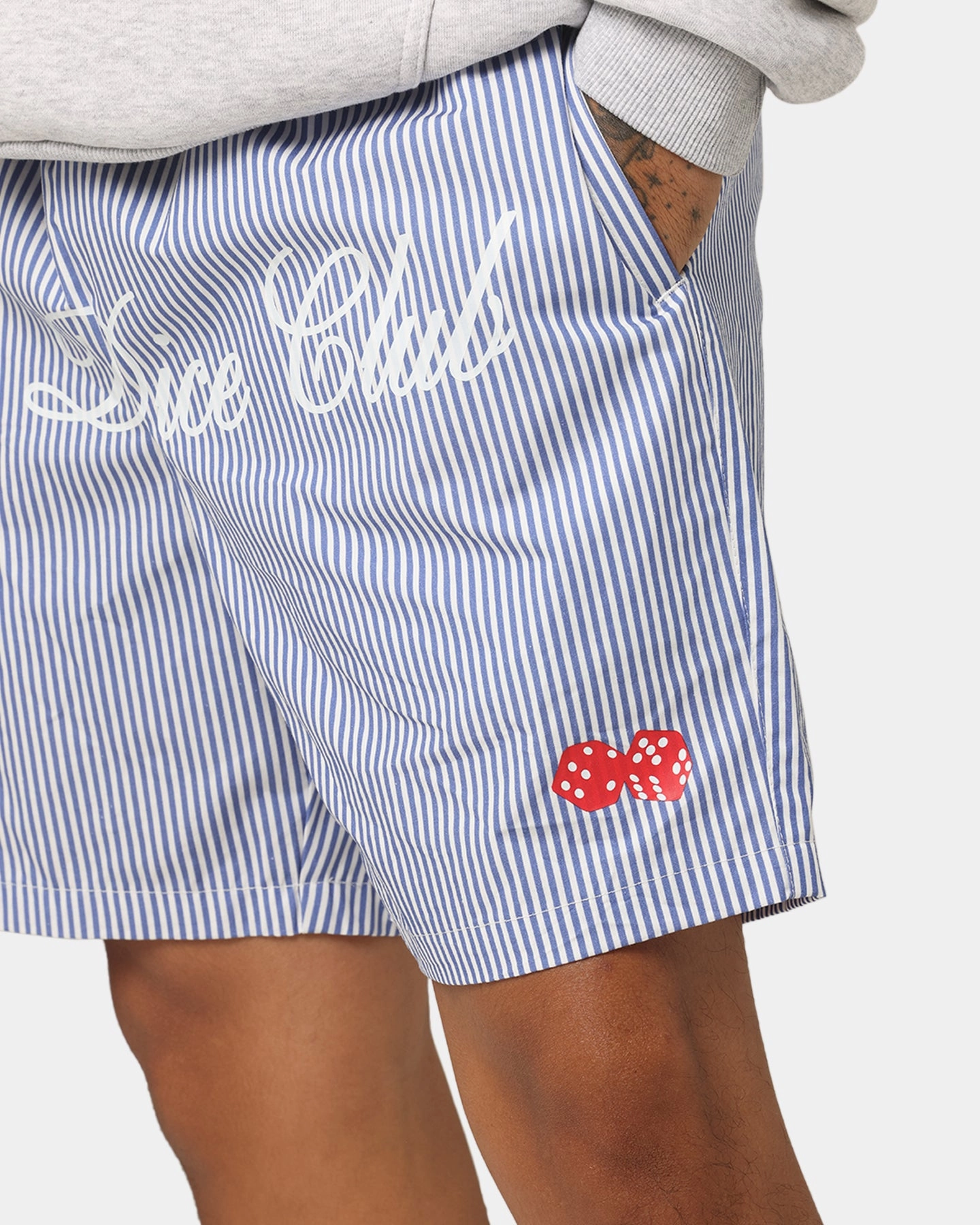 Carre Dice Club Beach Shorts Pinstripe Daily Casual