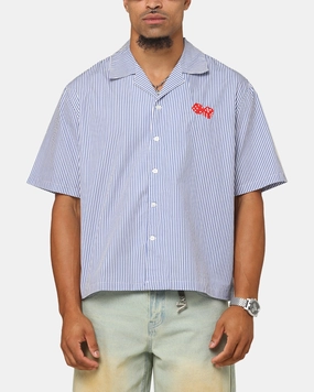 Carre Dice Club Button Up Shirt Pinstripe Soft Material Athletic Look