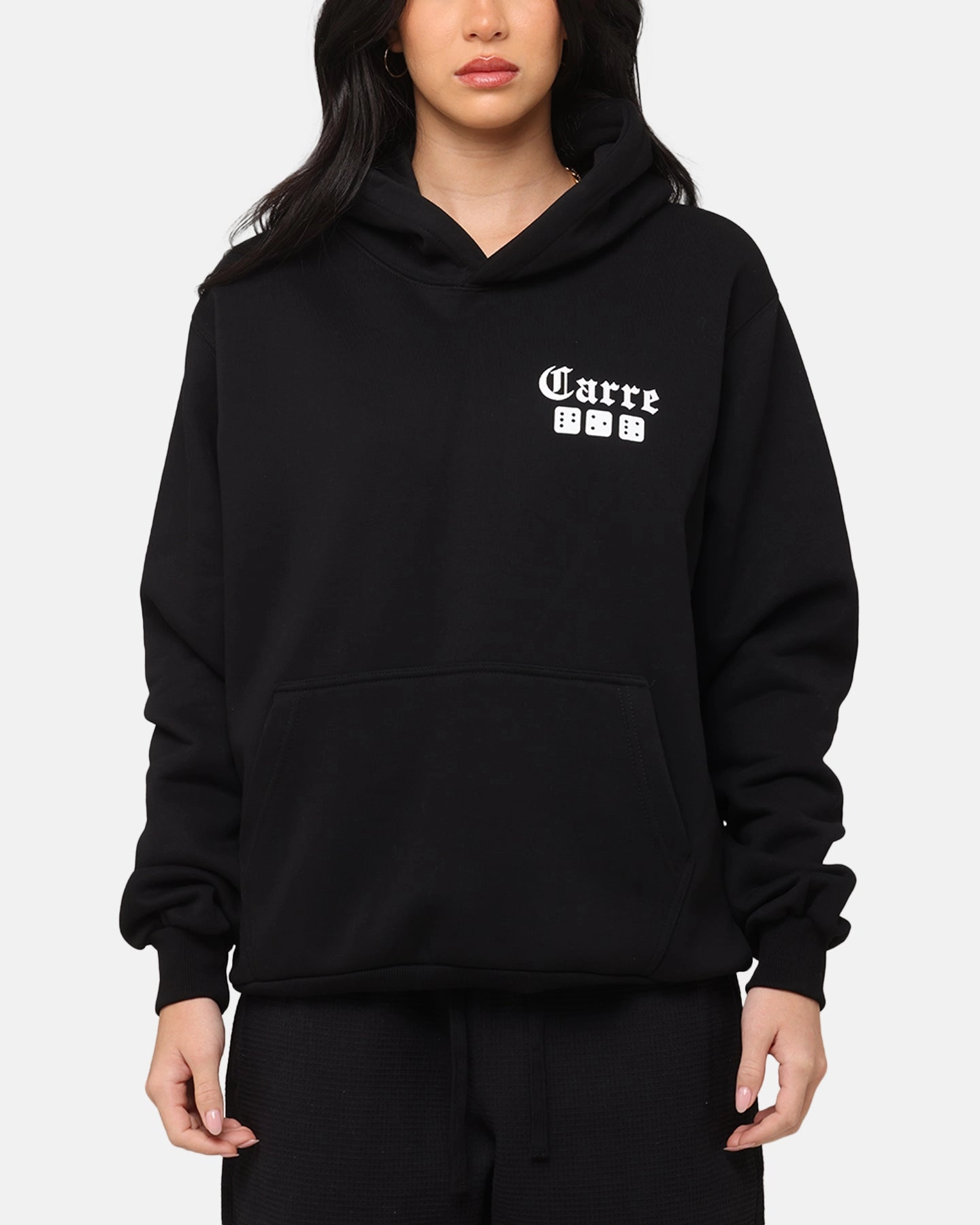 Carre Dice Club Hoodie Black Tailored Silhouette