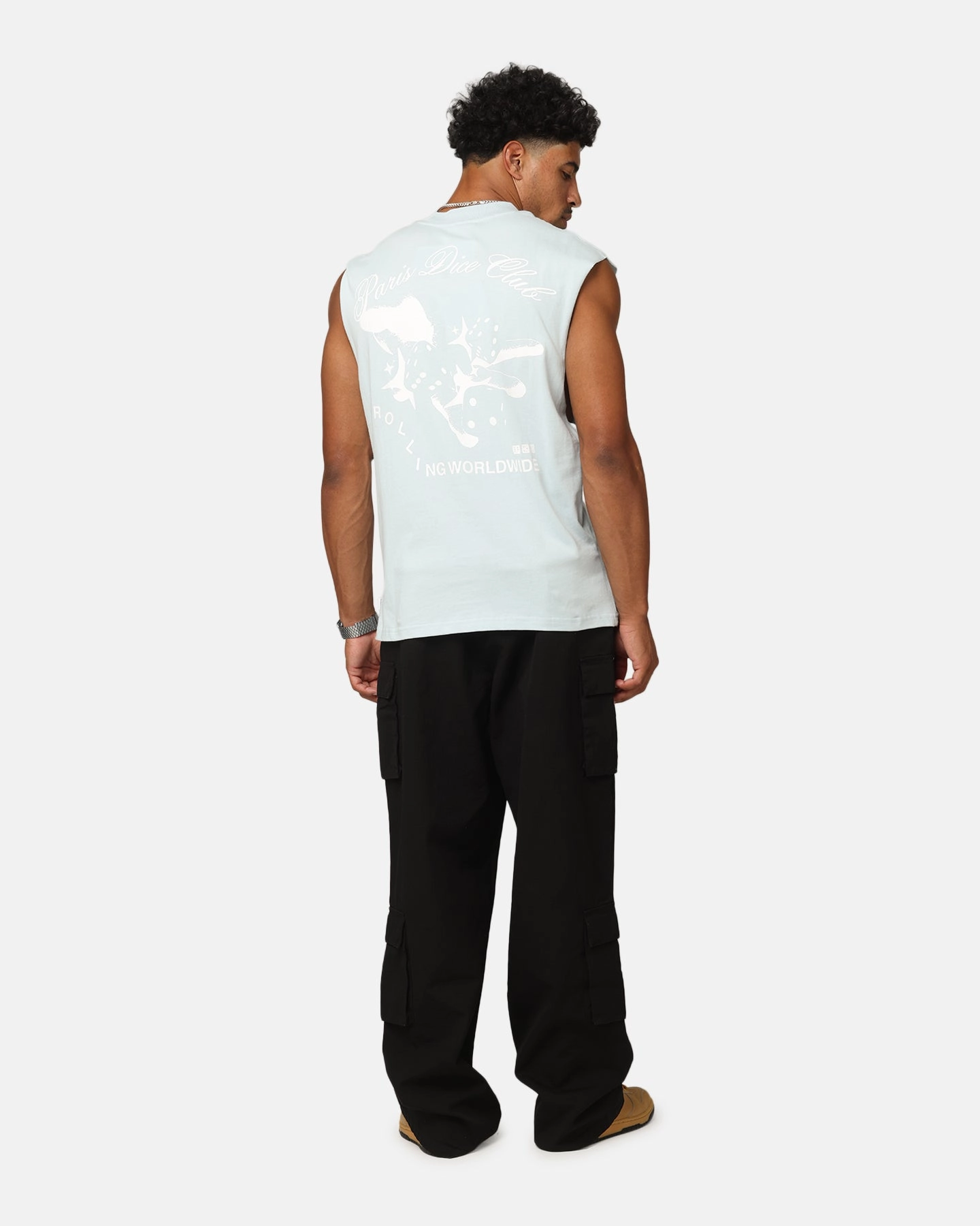 Carre Dice Club Muscle T-Shirt Light Blue Sweat Absorbent