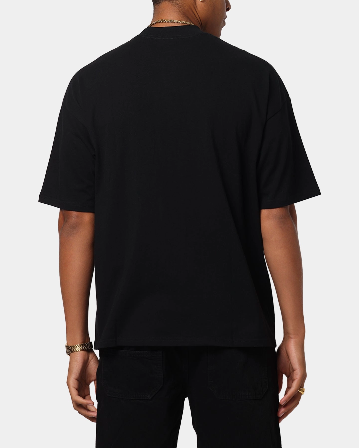 Seam Free Back Carre Die Mock Neck T-Shirt Black