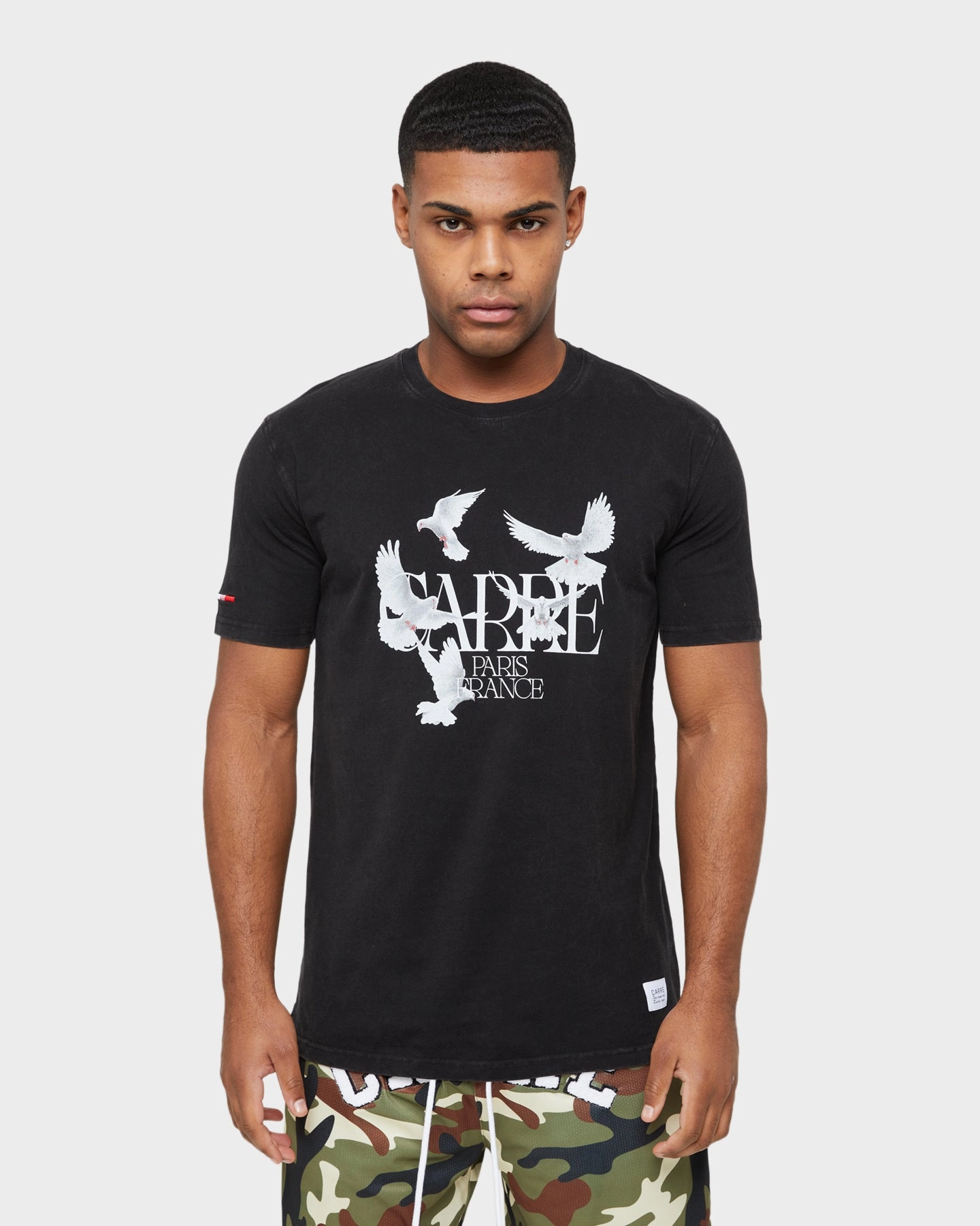 Carre Dove Heaven Vintage T-Shirt Washed Black Relaxed and Easy layerable