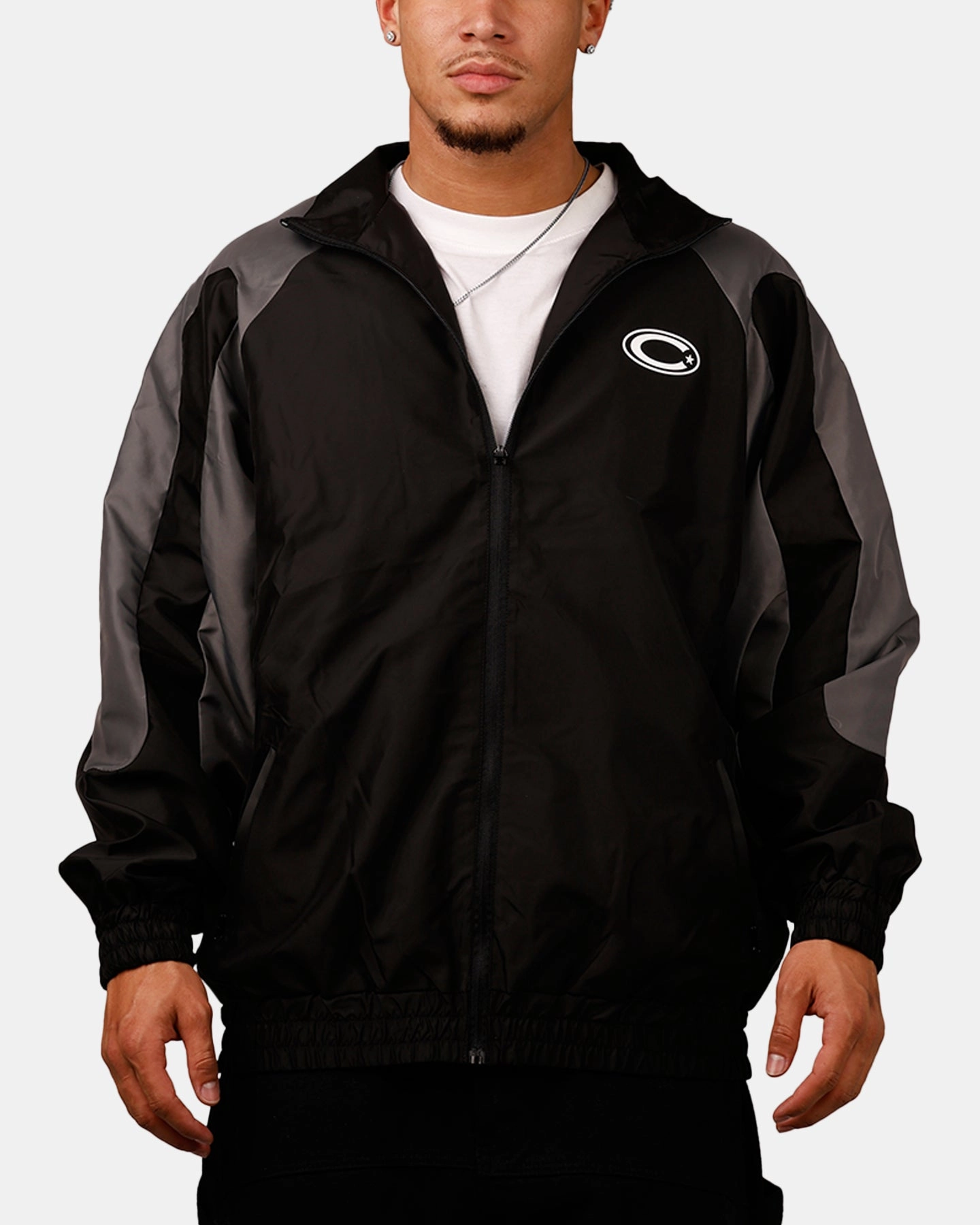 Water Repellent Finish Carre Empire Panelled Jacket Black/Grey