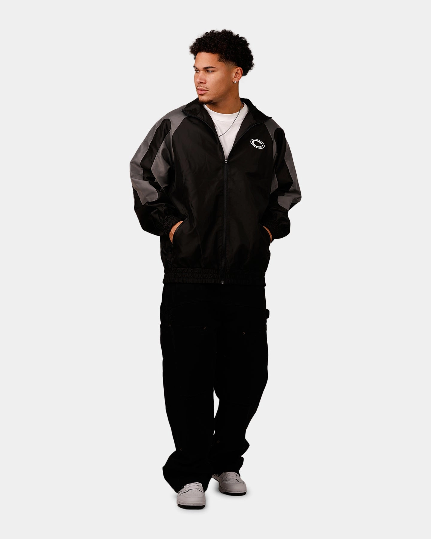 Carre Empire Panelled Jacket Black/Grey Windproof Closure