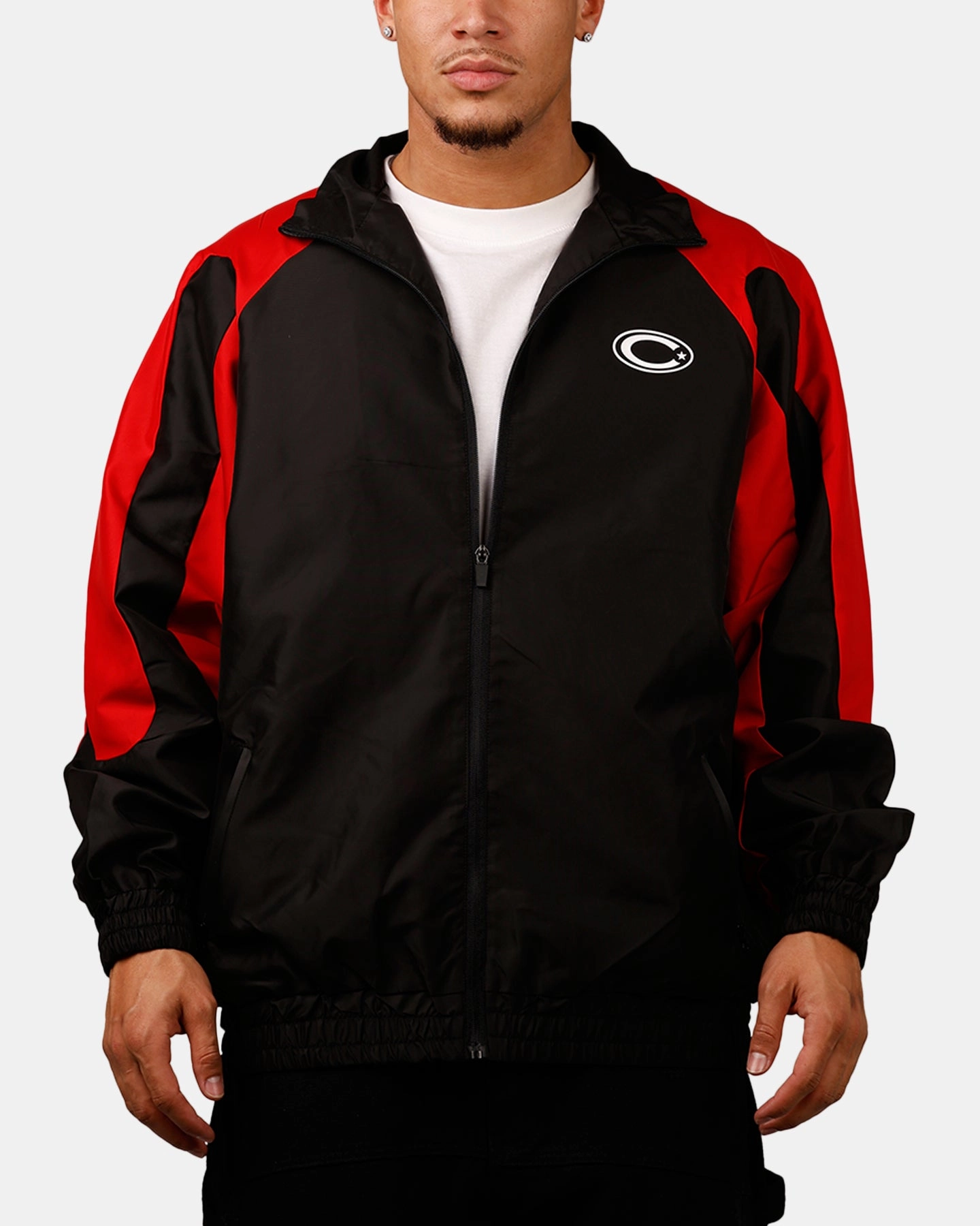 hypoallergenic material Low Bulk Design Carre Empire Panelled Jacket Black/Red
