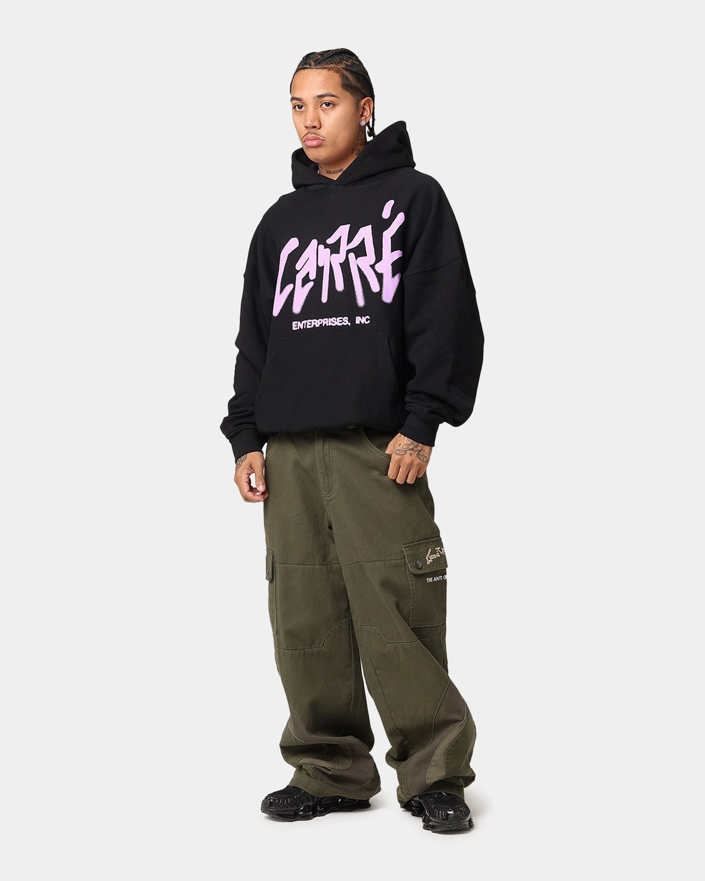 Carre Enterprise Hoodie Black Comfort Fit Silhouette