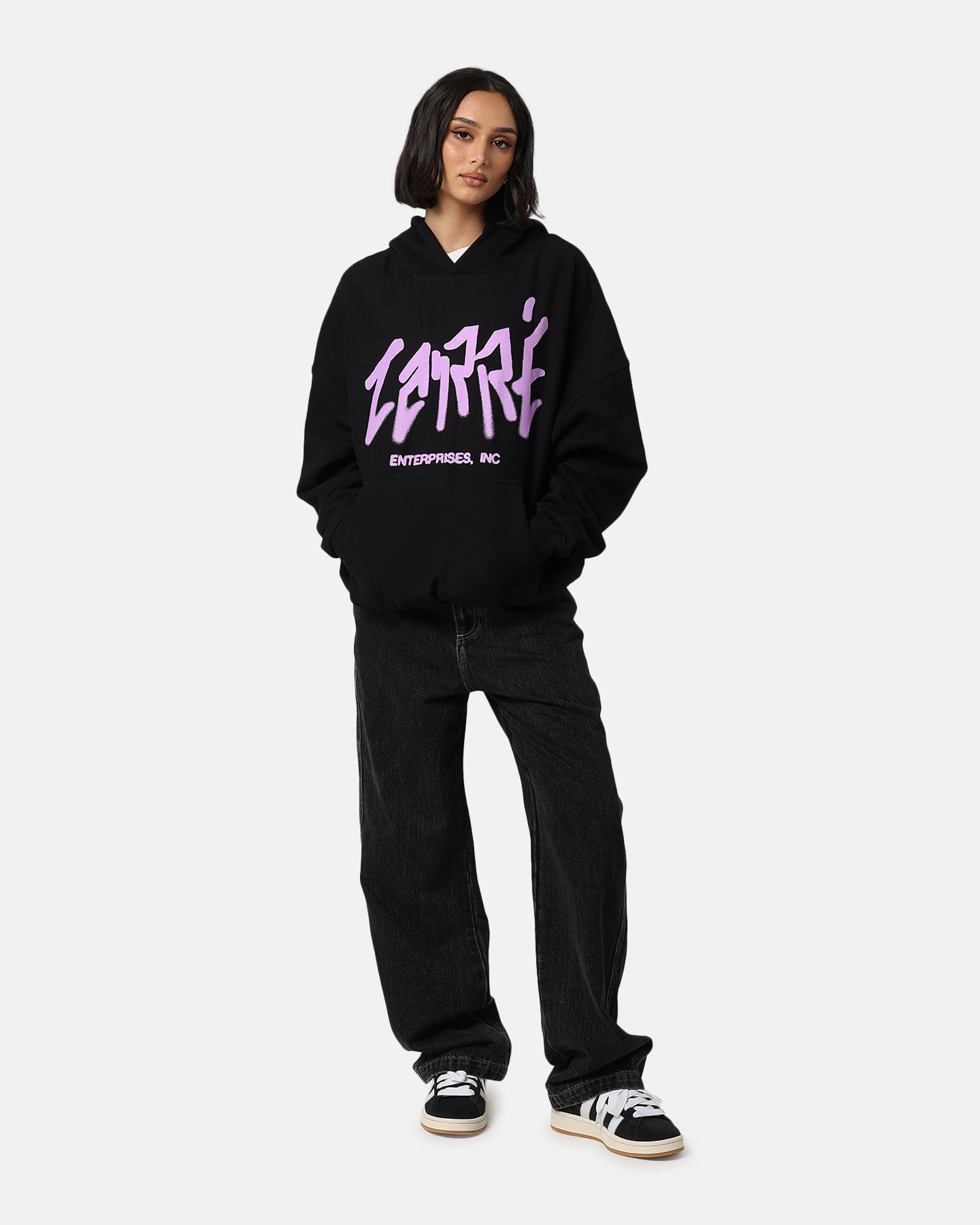 Light Reflective Carre Enterprise Hoodie Black