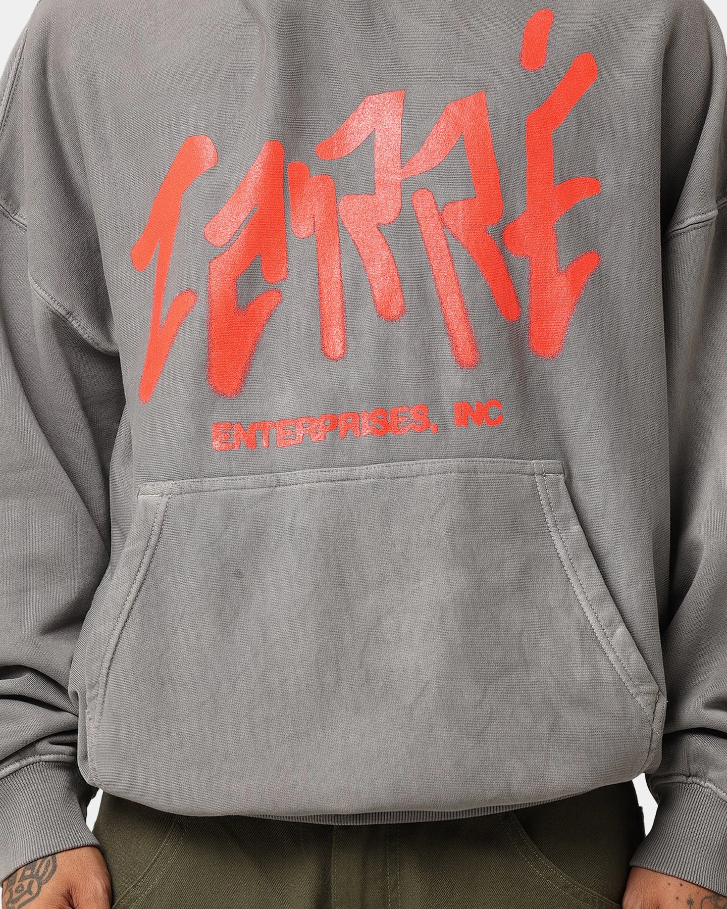 Carre Enterprise Hoodie Washed Charcoal Bonded Zippers Corduroy