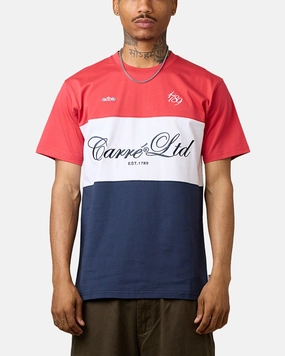 Comfortable And Versatile Carre Established Panel T-Shirt Red/Navy/White