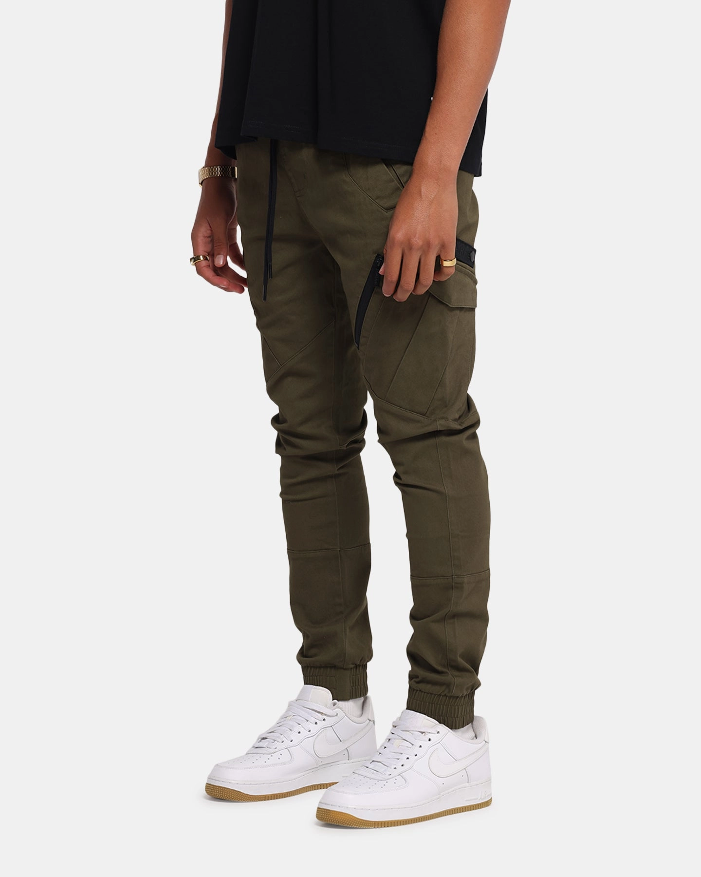 Quick Fit Wrinkle resistant fabric Carre Evolution Cargo Joggers Olive Green