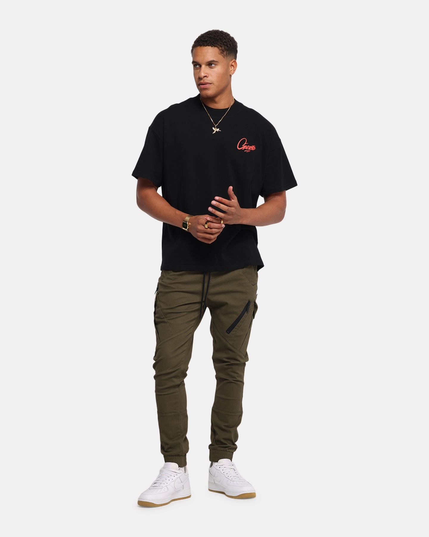 LightweightWeave Carre Evolution Cargo Joggers Olive Green