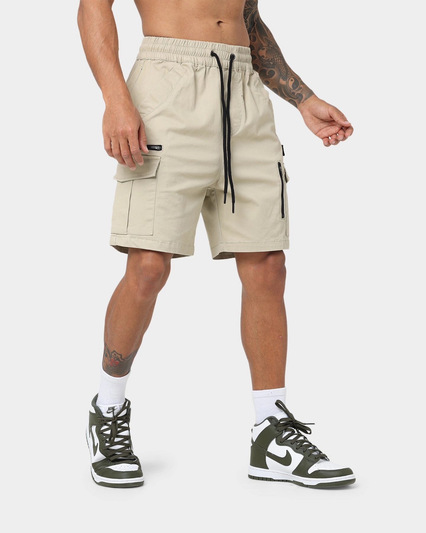 petite size Carre Evolution Cargo Shorts Stone