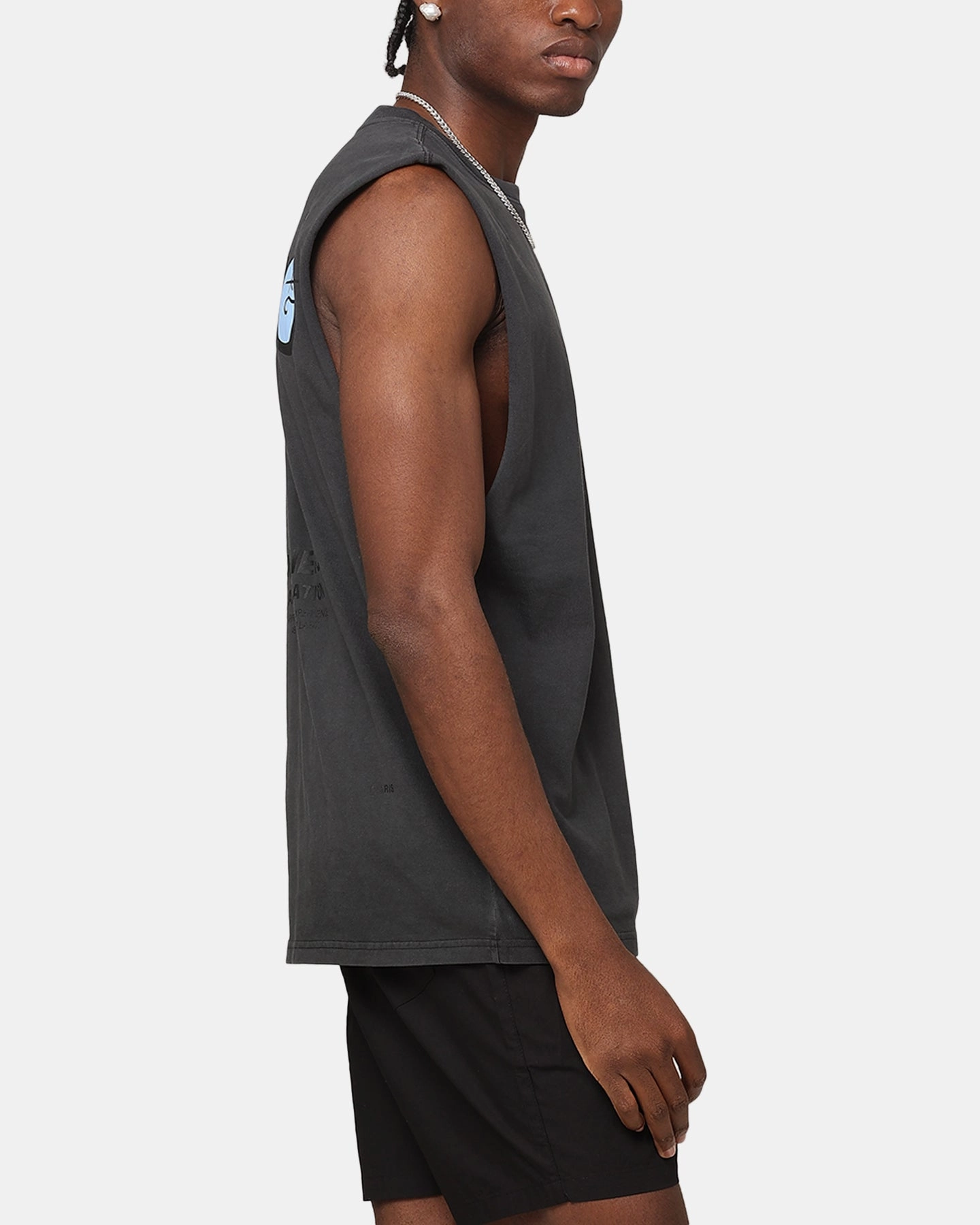 Carre Experience Muscle T-Shirt Black Wash Textured Surface