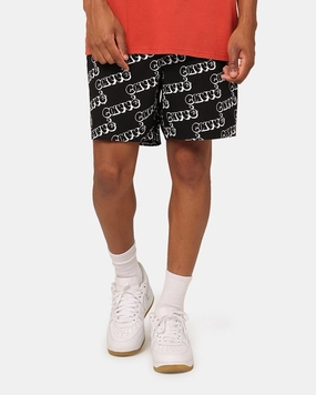 UV Protection Fabric Soft Touch Carre Experience Slide Shorts Black
