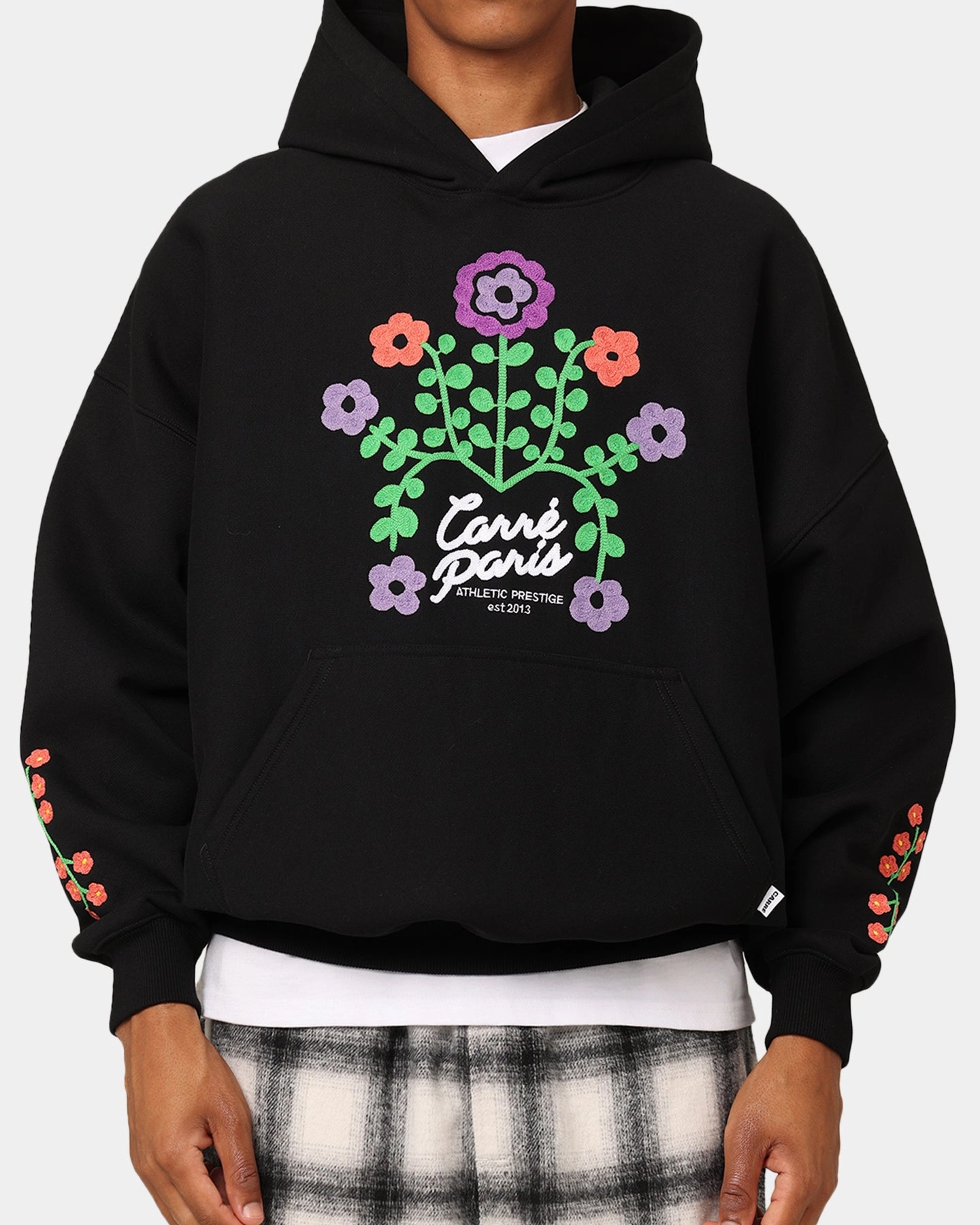 Carre Floraux Oversized Hoodie Black astronauts