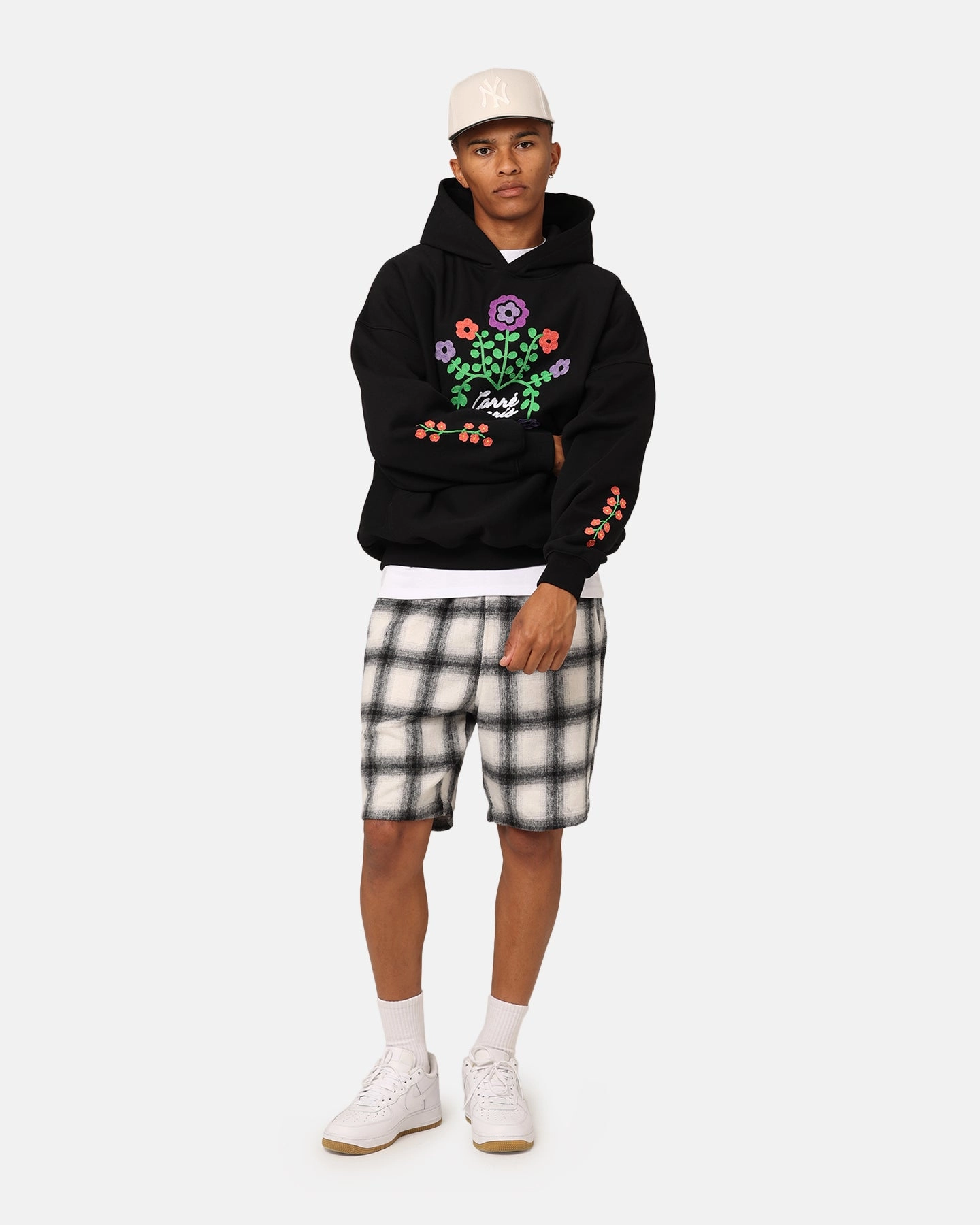 Carre Floraux Oversized Hoodie Black Reinforced Seams