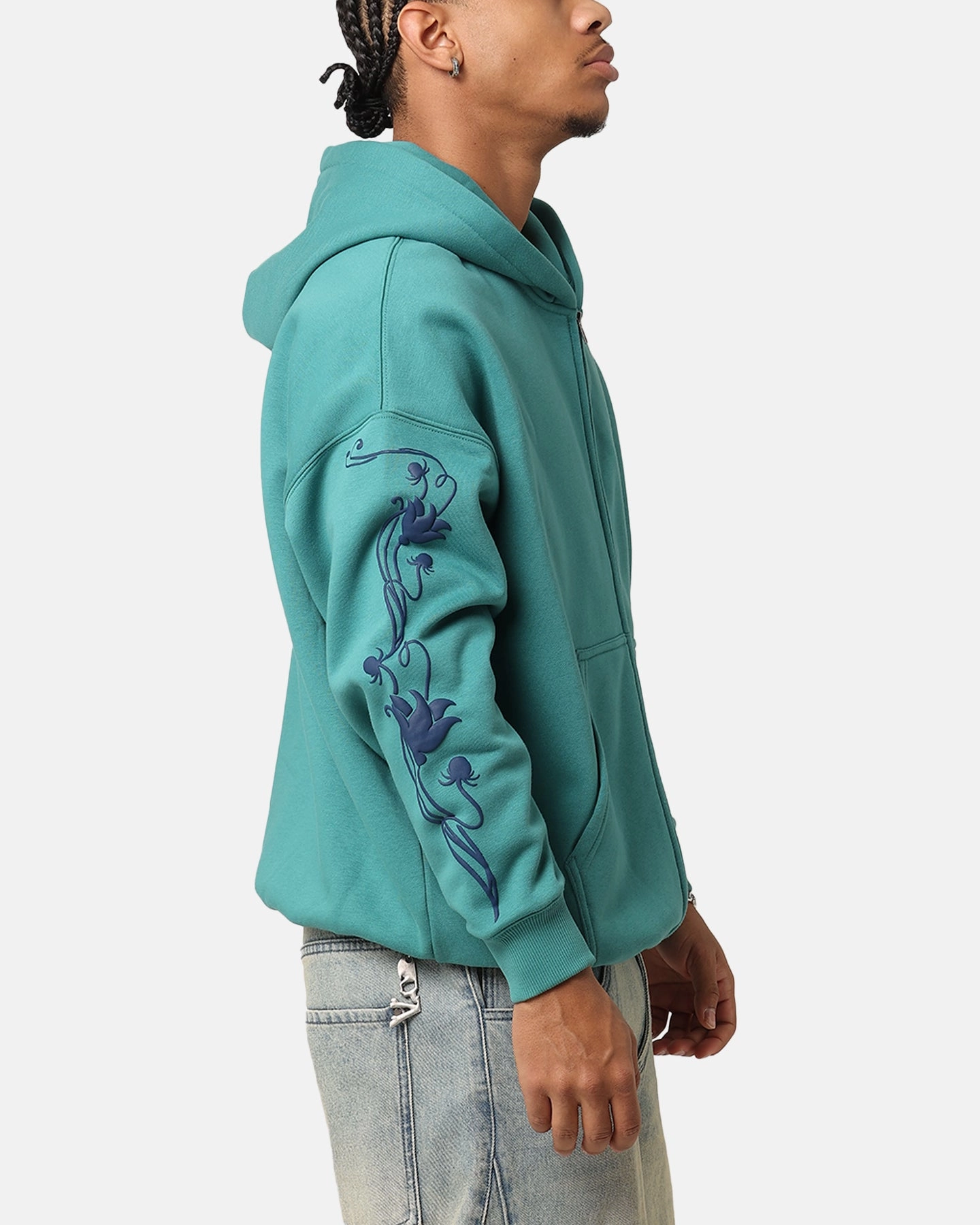 Carre Flower Bomb Full Zip Hoodie Oxidized Green Weather Protection Chic