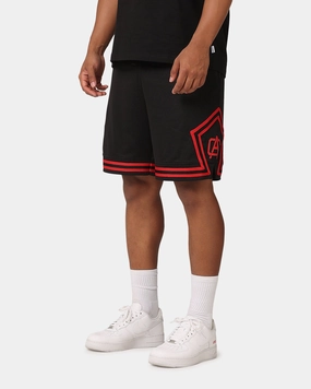 vacation look Zero Irritation Tags Carre Fold Mesh Basketball Shorts Black/Red