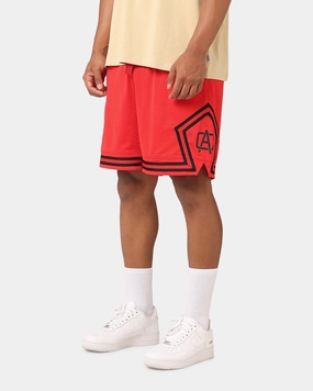 Carre Fold Mesh Basketball Shorts Red/Black Durable Construction