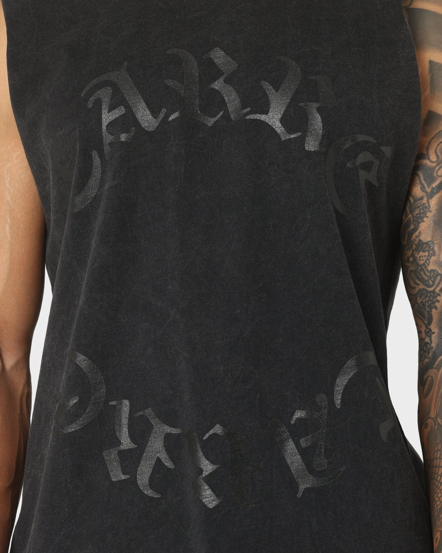 Carre Forever Muscle T-Shirt Washed Black Fun and Playful