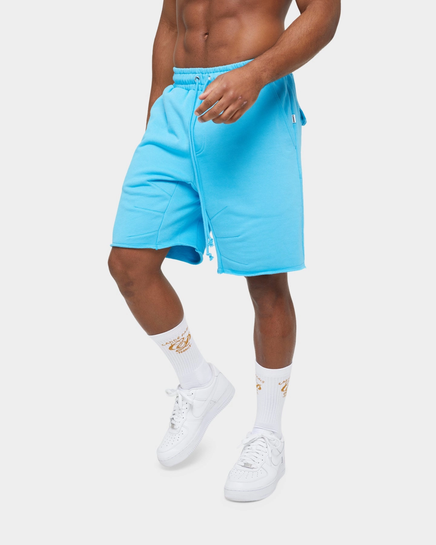 Carre Forme Sweat Shorts Baby Blue scarf Water Resistant Finish