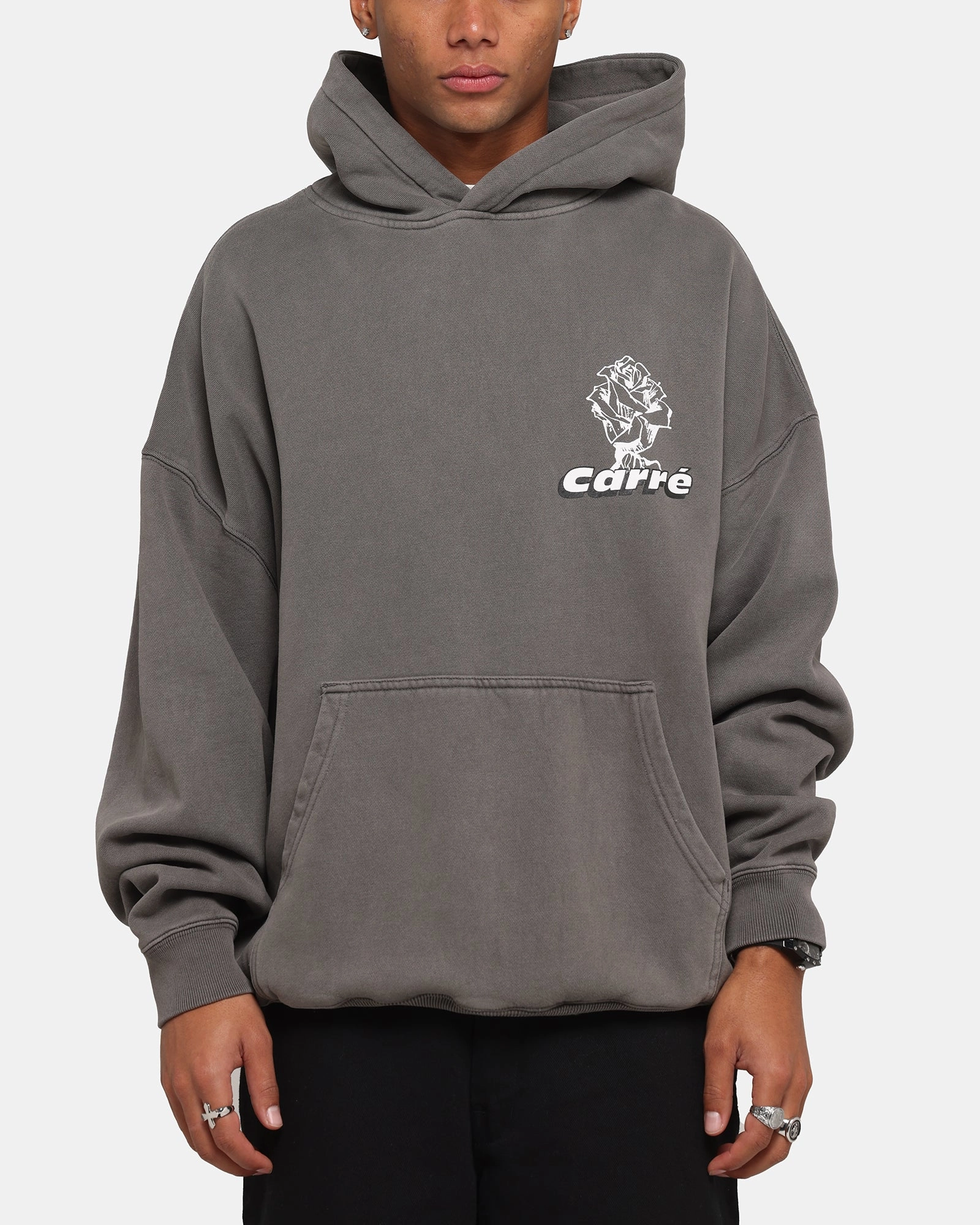 long lasting durability Ergonomic Paneling Carre Freshly Picked Hoodie Washed Charcoal