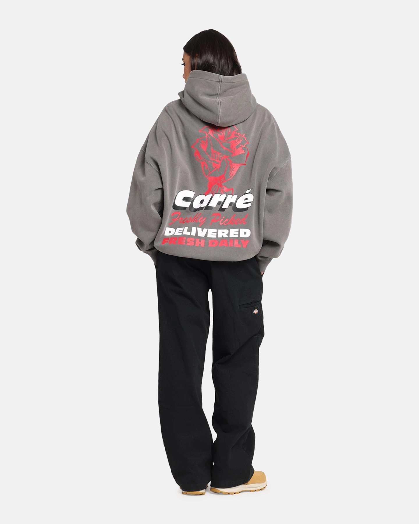 Carre Freshly Picked Hoodie Washed Charcoal Hear