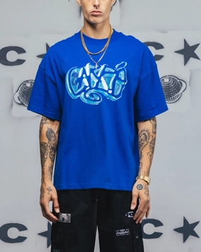 Fur combination AntiStaticFinish Carre Frosted T-Shirt Royal
