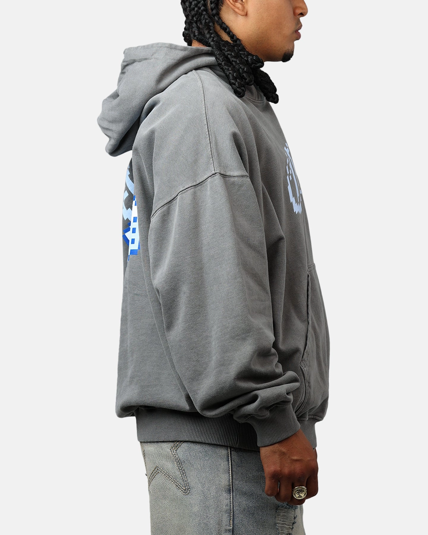 suitable for air sports Suede Carre Game Over Hoodie Washed Charcoal