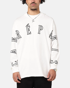 Carre Global Oversized Long Sleeve T-Shirt Off White Quick Release Hem Soft Texture