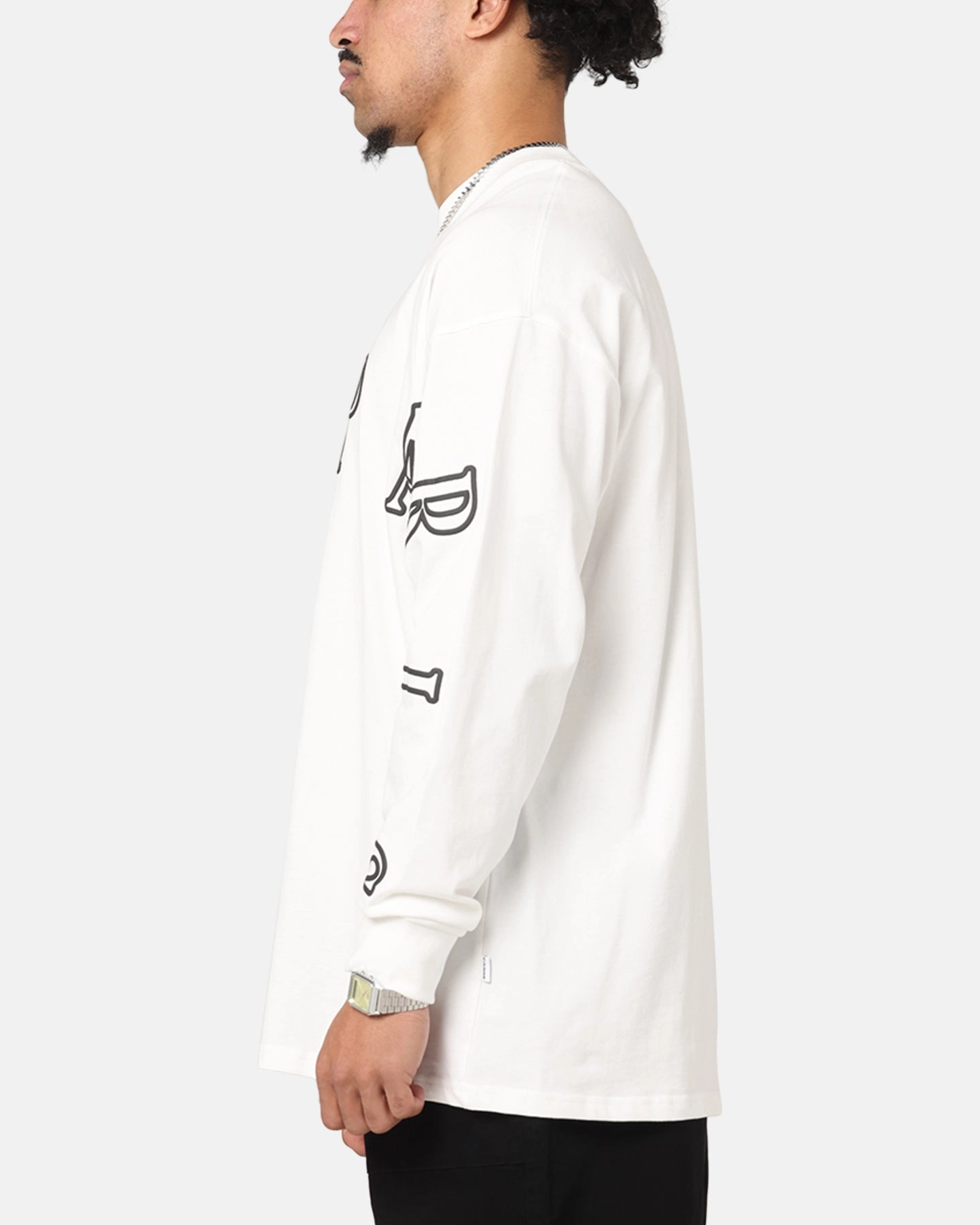 UV protection layer Casual Style Wear Carre Global Oversized Long Sleeve T-Shirt Off White