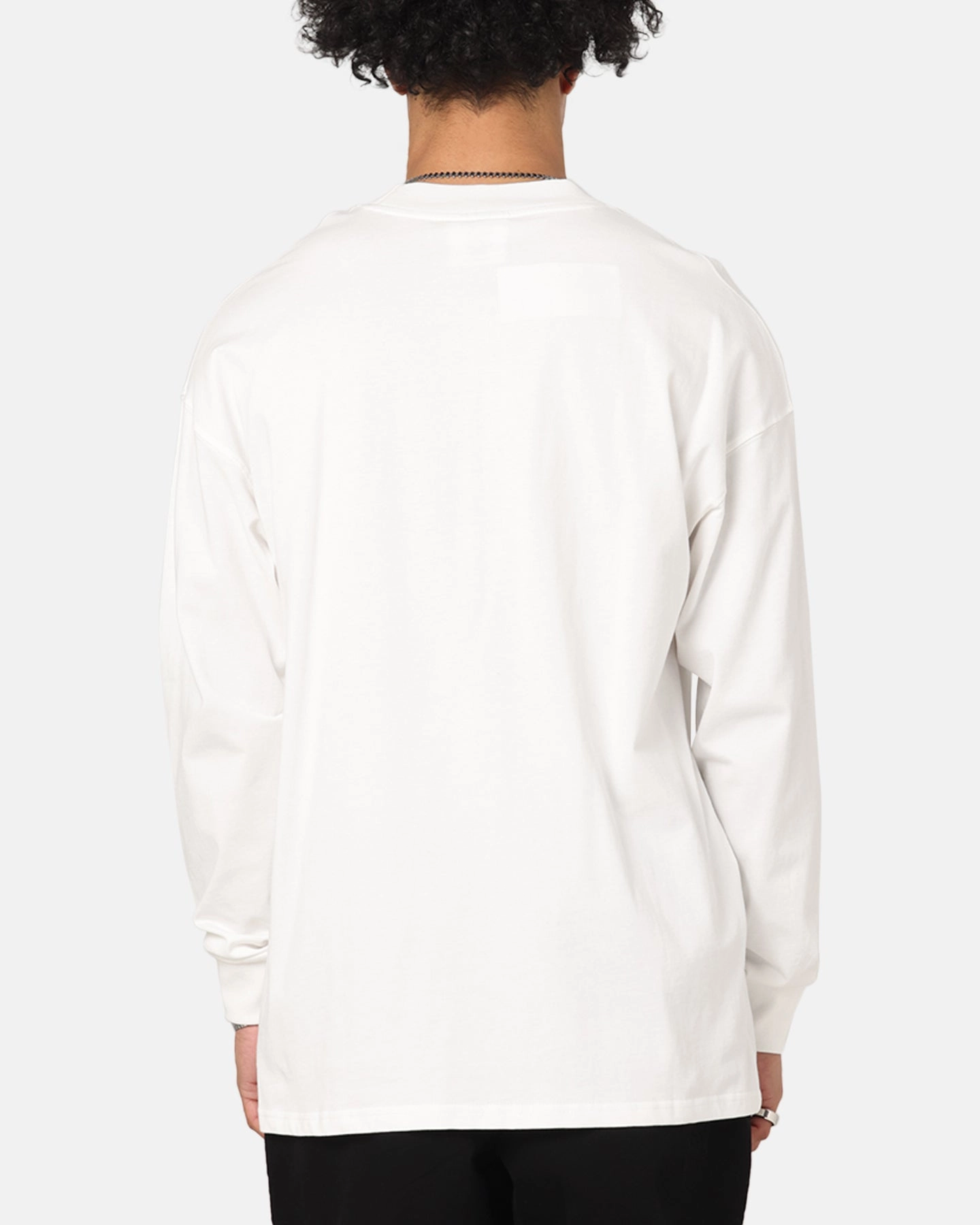 Flexible Ribbed Cuffs Carre Global Oversized Long Sleeve T-Shirt Off White