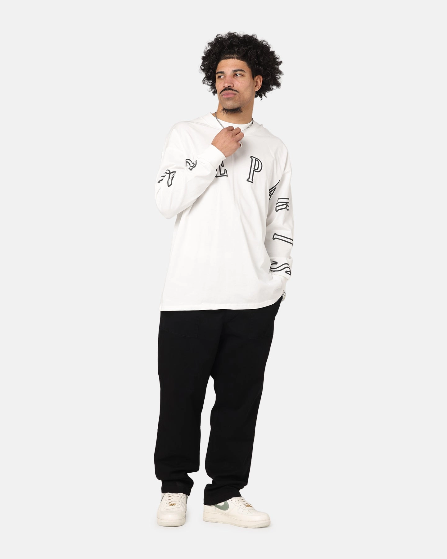 Carre Global Oversized Long Sleeve T-Shirt Off White FlexibleKnit