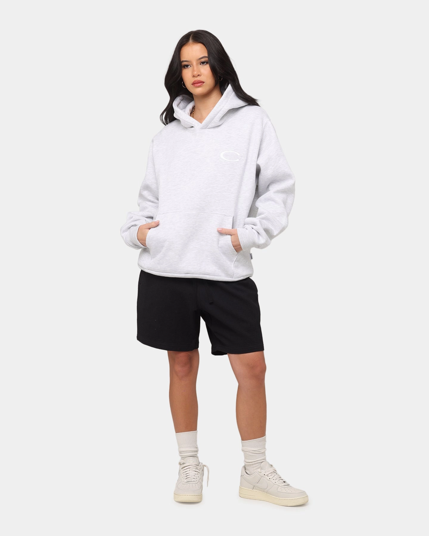 Carre Graffiti Hoodie Grey Marle neutral - colored