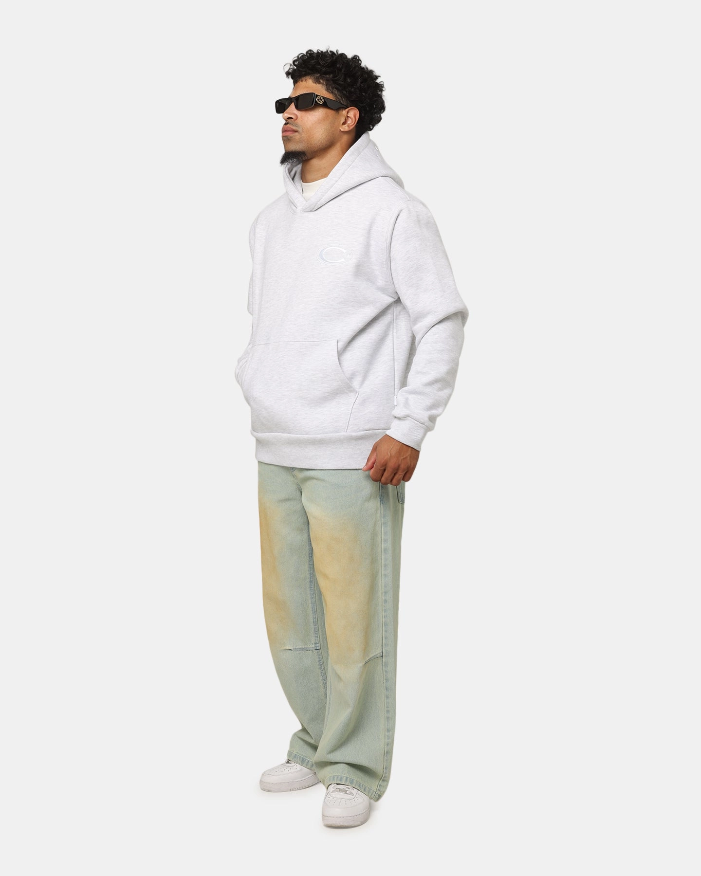 Carre Graffiti Hoodie Grey Marle Slim Fit Cut Reinforced Side Seams