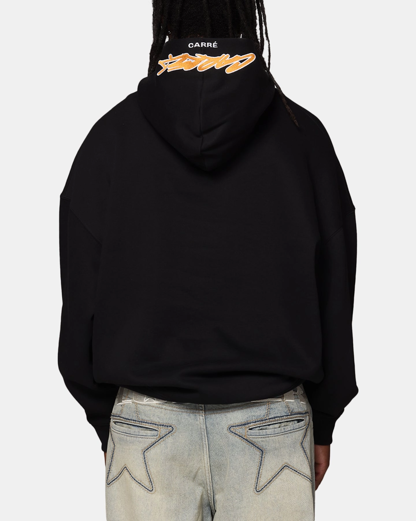 Windproof Design Carre Graffiti Logo Hoodie Black