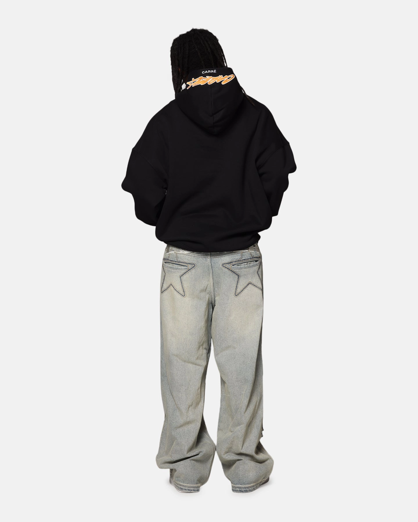Carre Graffiti Logo Hoodie Black Four Way Stretch Material
