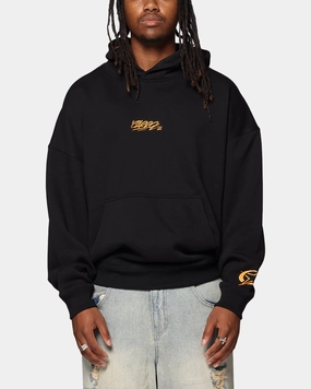 Lightweight insulation Water Resistant Fabric Carre Graffiti Logo Hoodie Black