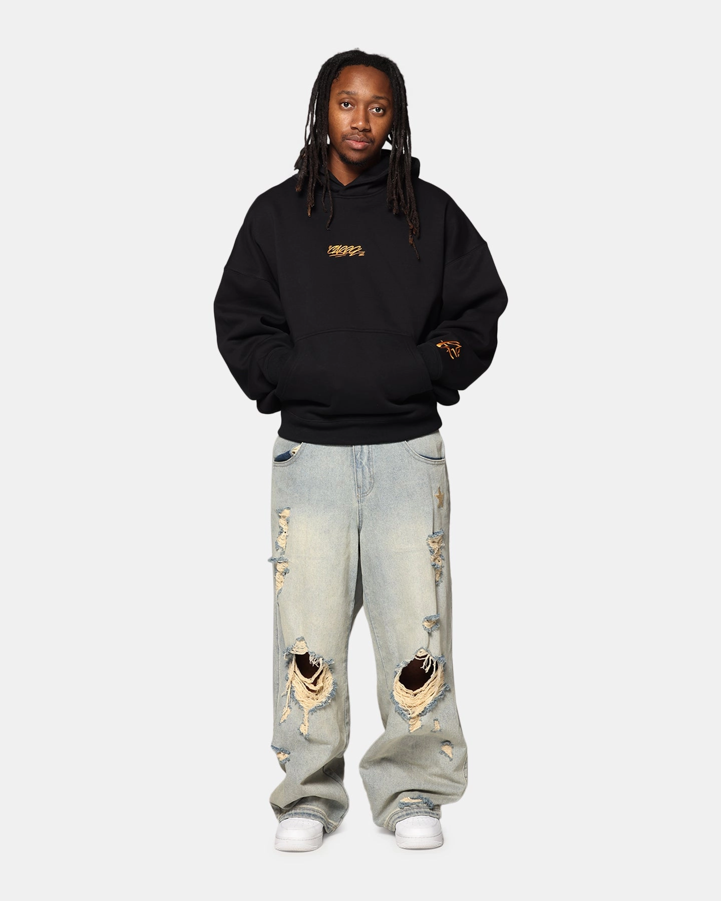 Carre Graffiti Logo Hoodie Black Modern