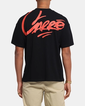 Movie Night Carre Graffiti Oversized Ringer T-Shirt Black/Red
