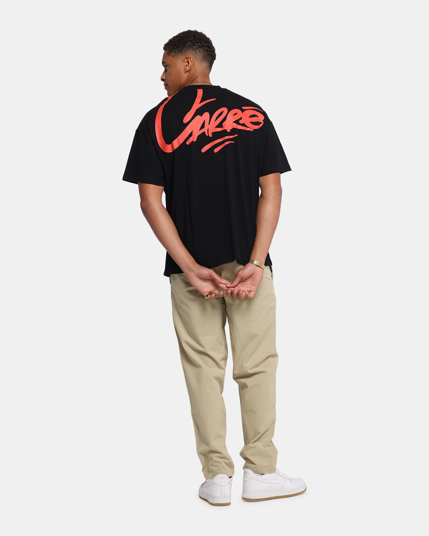 Carre Graffiti Oversized Ringer T-Shirt Black/Red Low Impact Processing Daily Style Trend